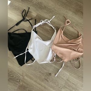 3 backless tie tops